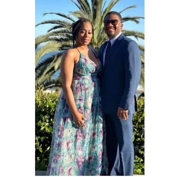 Lulus Romance That Wows Dark Teal Floral Print Organza Maxi Dress Size S - Picture 7 of 13